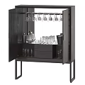 Modern Wine Cabinet Storage With Wine Bottles Wine Glasses And Hanging Racks