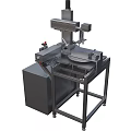 Automated Industrial Equipment With Metal Frame Conveyor Belt Robotic Arm And Control Panel