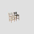 Modern Bar Stools With Wooden Frame And Woven Seat In Light And Dark Colors