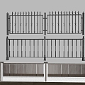 Modern wrought iron railing fence guardrail fence 3d model