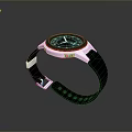 Modern Sleek Watch With Black Dial White Numbers Hands Silver Bezel And Comfortable Black Strap 3d model