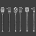 High Quality Hardware Tools With Various Socket Wrenches Chrome Plated Finish And Durable Handles 3d model