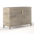 Modern Minimalist Light Wood Entryway Cabinet Sideboard With Stacked Vertical Slat Design