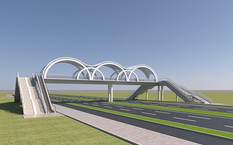 Landscape pedestrian bridge 3d model