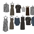 Various Stylish Clothes Including Shirts Dresses And Tops In Gray Brown And Blue Tones