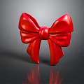 Red Shiny Bow Decorative Ornament Set for Home Interior Decoration
