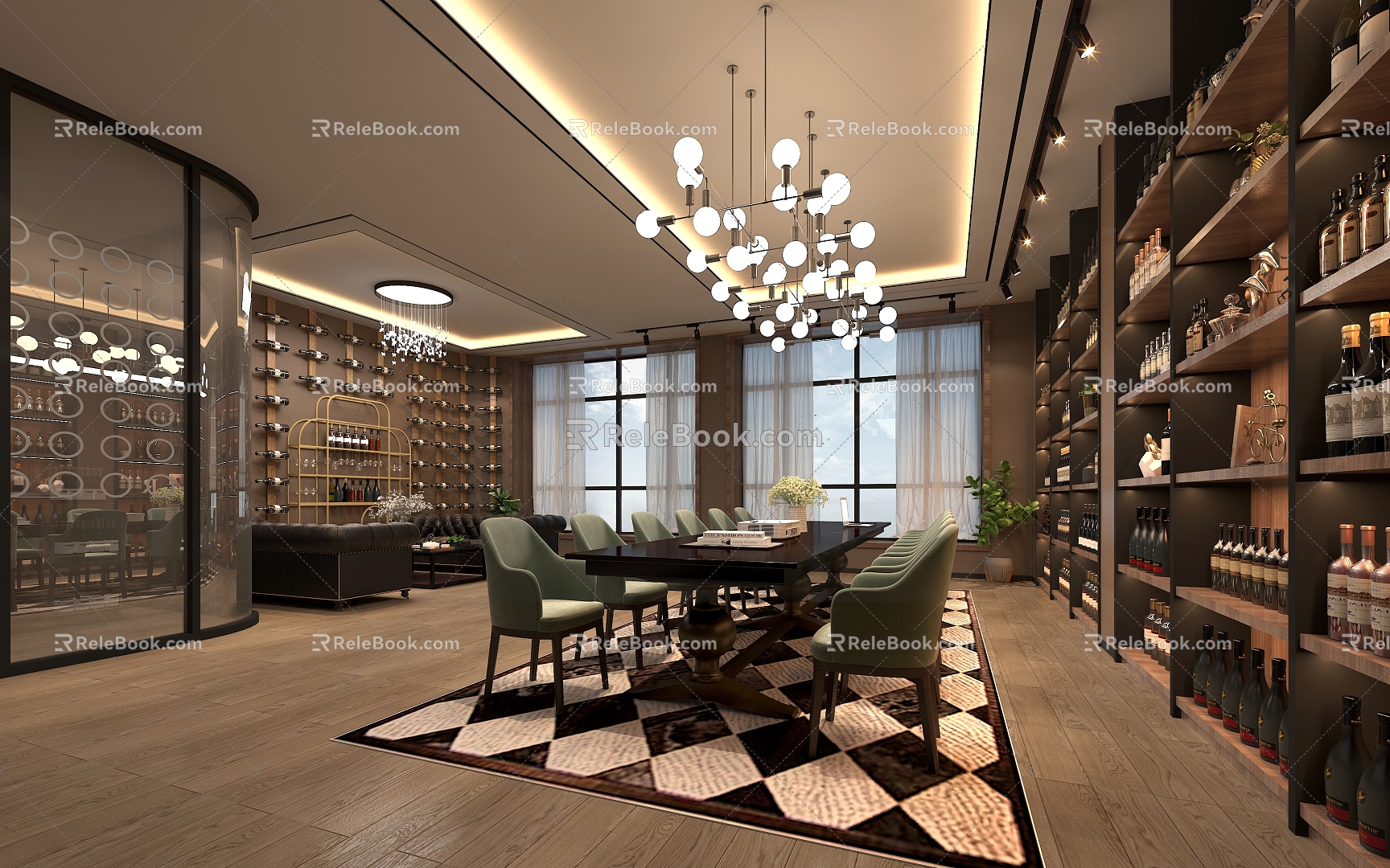 Modern Style Light Luxury Style Winery Wine Store Club Reception Chandelier 3d model