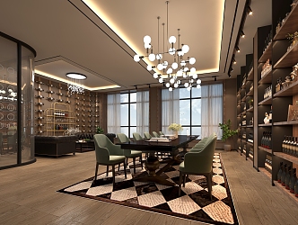 Modern Style Light Luxury Style Winery Wine Store Club Reception Chandelier 3d model