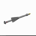 Military Missile Weapon Design With Aerodynamic Body Yellow Warhead And Stabilizing Fins