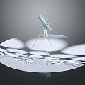 Blue Telescope Mounted On Silver Tripod With Gray Background And Geometric Pattern Platform 3d model