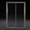 Modern Sliding Door Design With Double Glass Panels And Metal Frame