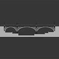 Detailed Arch Bridge Model With Street Lamps And Multiple Arch Structure 3d model