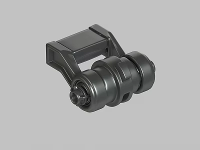 Black Industrial Mechanical Part With Rotating Components And Connector Block 3d model
