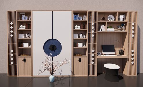 New Chinese Bookcase 3d model