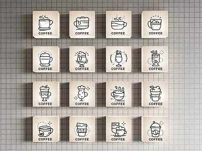 Wooden Coffee Cup Design Stamps As Commercial Equipment For Coffee Shops 3d model