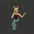 Cartoon Rabbit With Pink Ears White Body Black Bodysuit Pink Stockings And Black High Heels