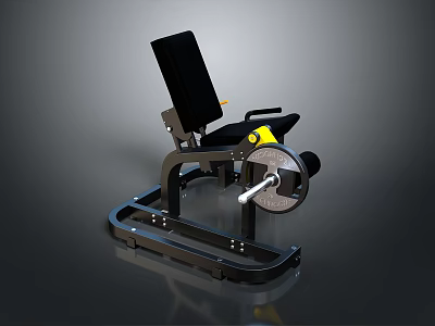 Professional Leg Extension Fitness Machine With Adjustable Seat And Weight Plates 3d model