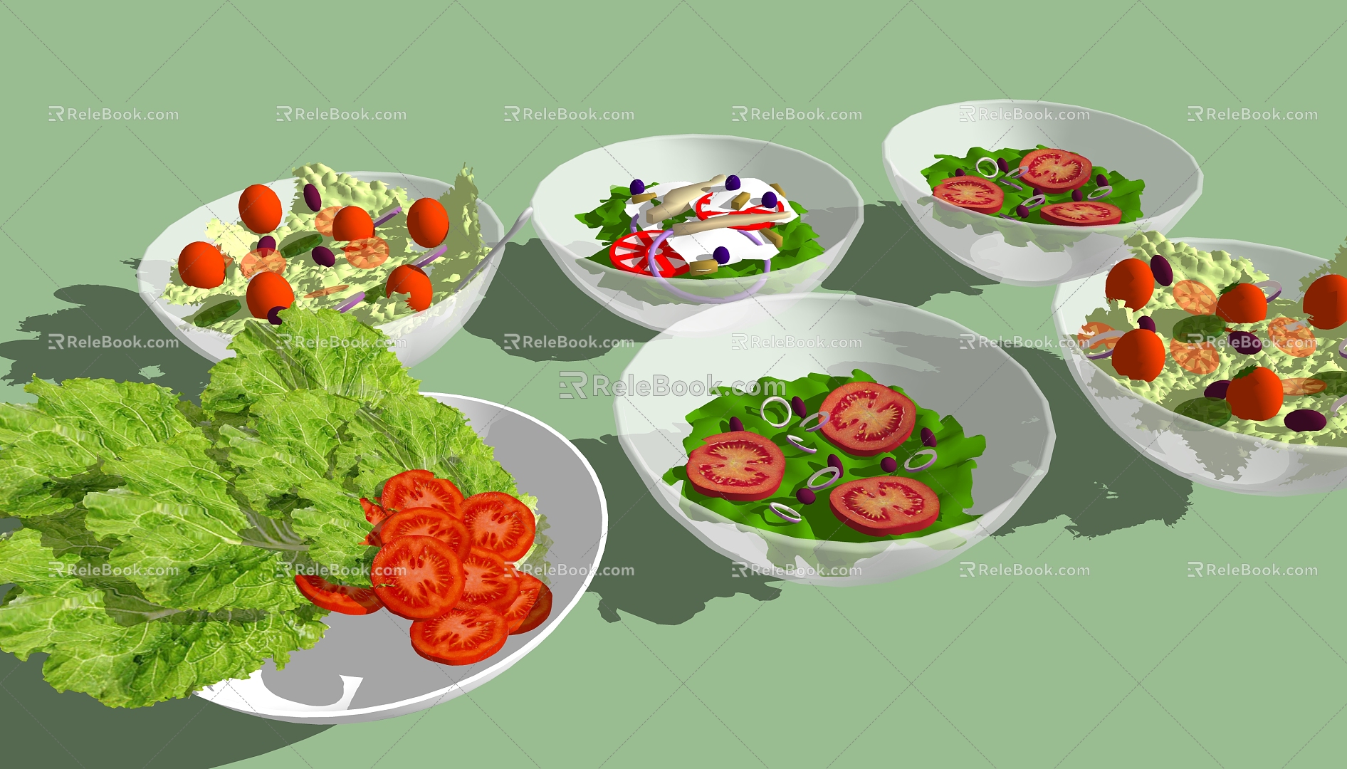 Modern Food Vegetable Salad 3d model