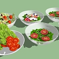 Modern Food Vegetable Salad 3d model