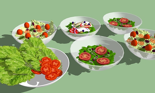 Modern Food Vegetable Salad 3d model