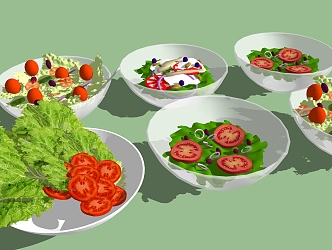 Modern Food Vegetable Salad 3d model