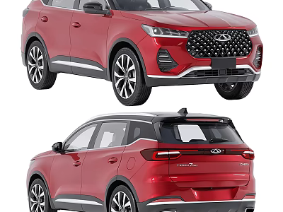 Red Chery SUV Front And Rear Views 3d model