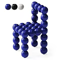 Modern Leisure Chair Featuring Interconnected Blue Spherical Beads Stacked Design for Living Room Decor