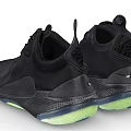 Black Modern Athletic Shoes With Breathable Mesh And Cushioned Sole Design