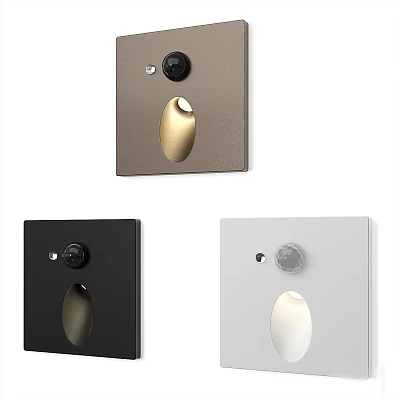 Modern Minimalist Wall Lights In Brown Black And White With Sleek Panel Design 3d model