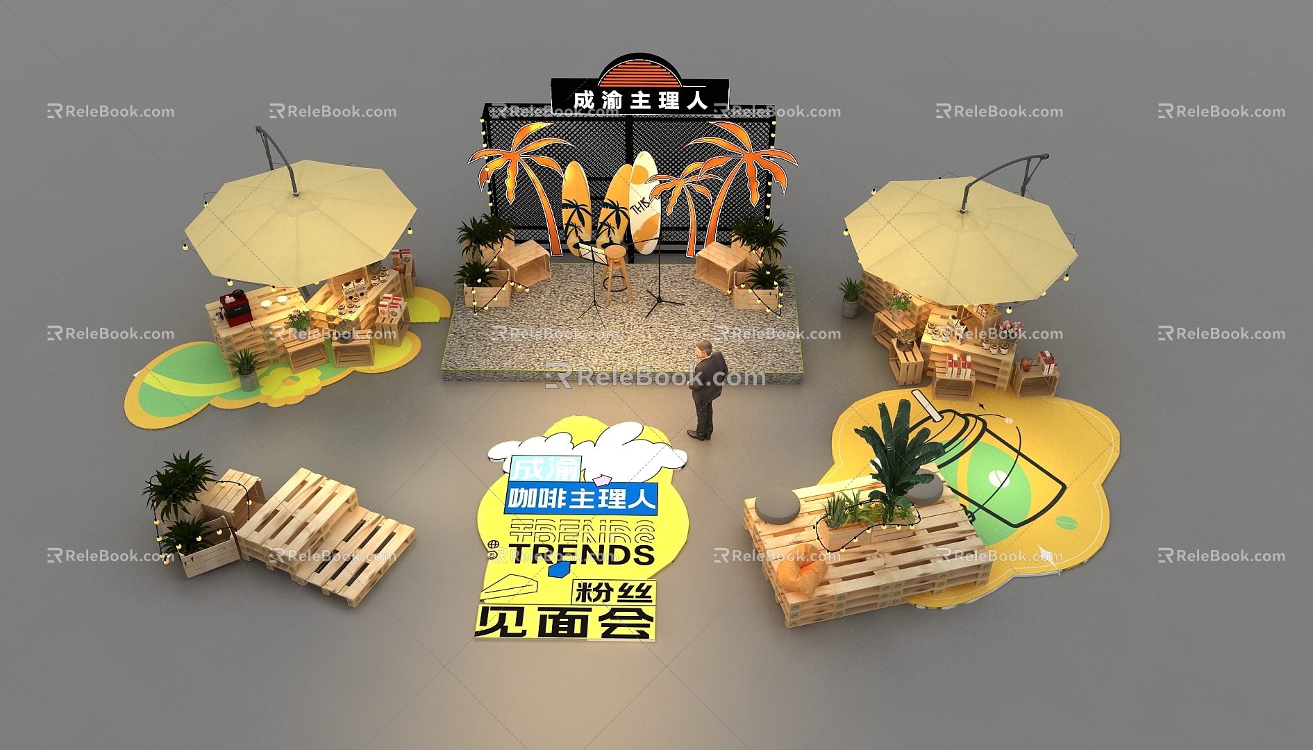 Bazaar scene 3d model