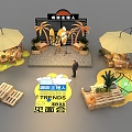 Bazaar scene 3d model