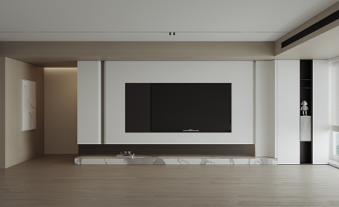 Modern TV background wall 3d model