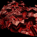 Vibrant Red Rock Crystal Landscape With Irregular Texture Glossy Surface And Layered Fractured Structure