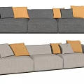 Modern three-seat sofa multiplayer sofa 3d model