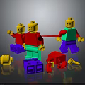 Colorful Lego Figures With Scattered Fun Shaped Parts In Kids Toy Set