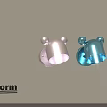 Cute Ear Shaped Wall Lamps With Blush And Teal Finish For Home Decor