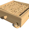 Wooden Maze Toy With Square Structure Maze Paths And Spherical Feet