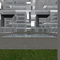 Modern High Rise Office Building With Geometric Balconies And Glass Facade Design