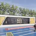 School Welcome Feature Wall With Chalkboard Design Colorful Graphics And Trees