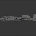 Military Aircraft Model With Twin Engines Gray Metallic Wings And Reflective Surface