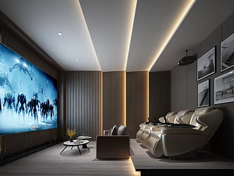 Modern AV room Basement AV room 3d model
