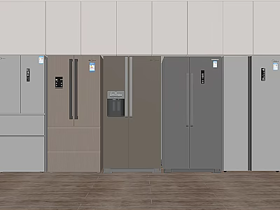 Modern Refrigerators and Freezers in Various Colors and Styles for Home Use 3d model