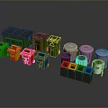 Colored Recycling Trash Bins With Various Sizes For Waste Sorting