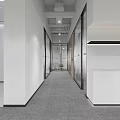 Bright Modern Minimalist Office Reception Area With Custom Brand Logo Wall And Spacious Open Workspace