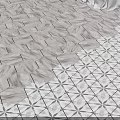 Gray And White Hexagonal Floor Tiles With Star Pattern And Marble Texture Design 3d model
