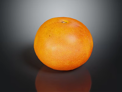 Fresh Ripe Orange Fruit With Glossy Surface On Dark Background Close Up Shot 3d model