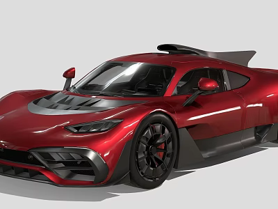 Sleek Red Sports Car Featuring Aerodynamic Design Black Wheels and Rear Spoiler 3d model