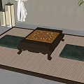 New Chinese Go Table and Chair Go Room 3d model