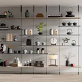 New Chinese-style Ornaments Combination Bookshelf 3d model