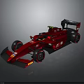 Red Formula Race Car With Aerodynamic Body Black Rear Wing And Sporty Wheels